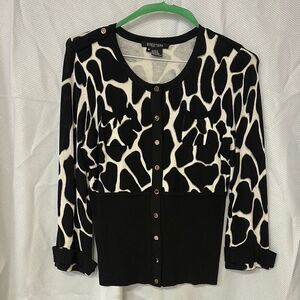 Etcetera Women's Black and White Button-Up Top